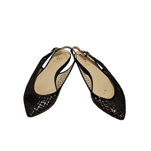 Vince Camuto Black Perforated Flats - Picture 1 of 3